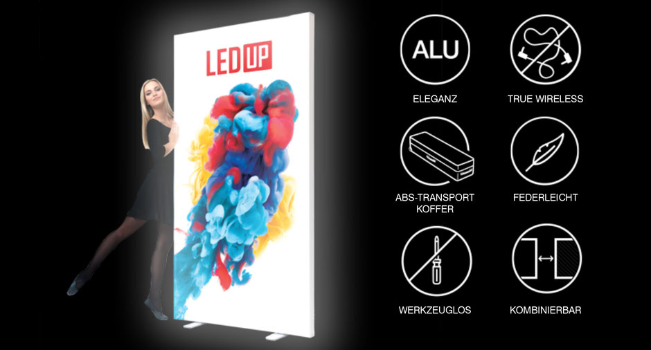 LEDUP-Leuchtbox elegant, federleicht, werkzeuglos, True-Wireless