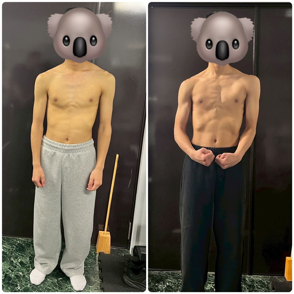 仙台 パーソナルジム 20代男性 ビフォー ガリガリ体型