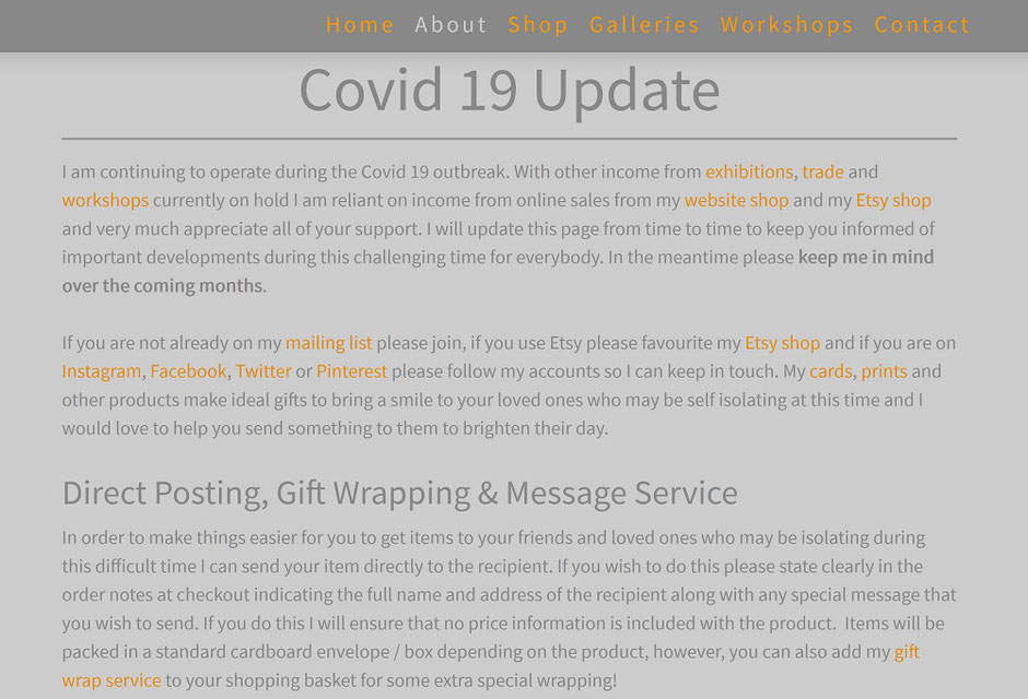 corona virus website update