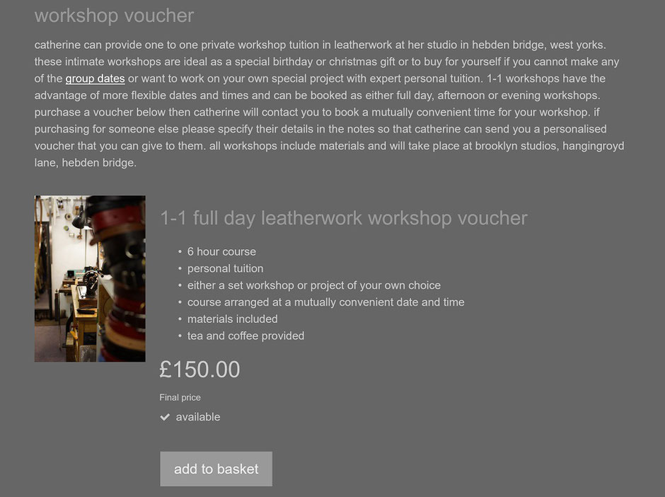 workshop voucher gift ideas marketing art photography craft at Christmas