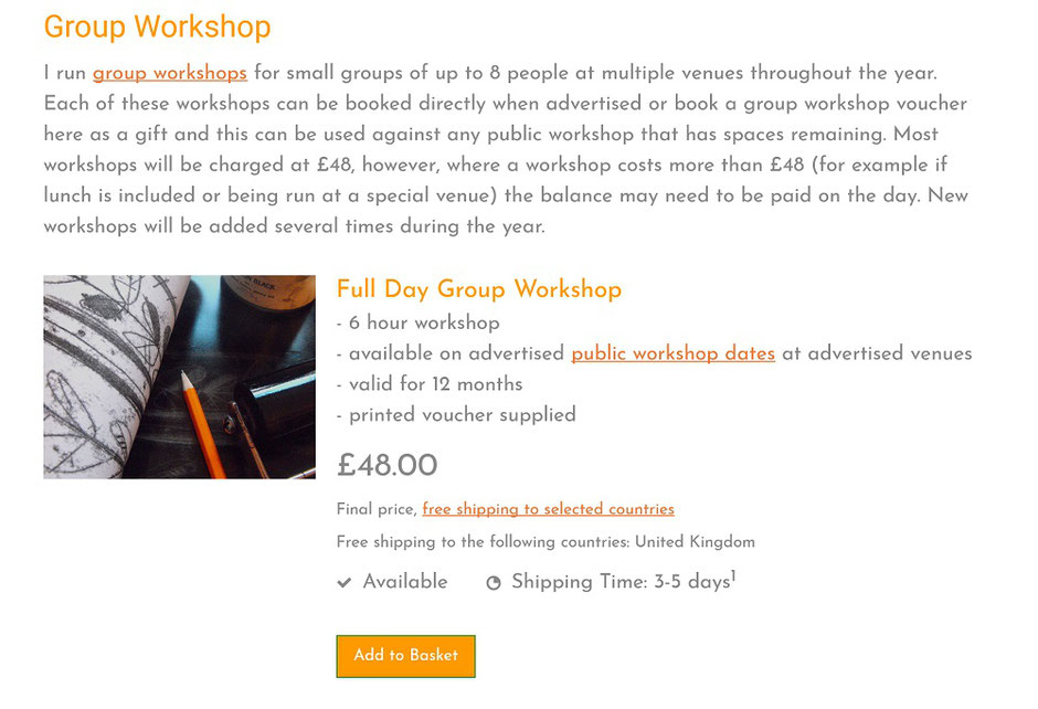 workshop voucher gift ideas marketing photography art craft at Christmas