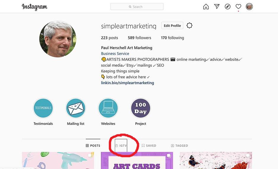 Instagram IGTV video posting from computer