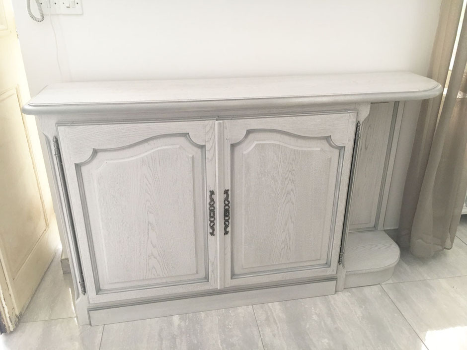 Rénovation meuble, décapage cérusé et peinture 