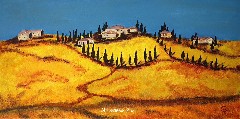 gemaltes Bild Toskana-Landschaft © Christiane Ros