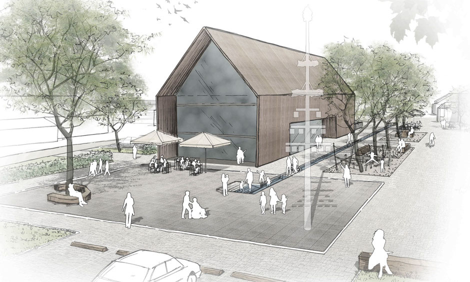 Ortsmitte Überauchen Wettbewerb 1. Preis storz.architektur Freiburg Schwarzwald Holzbau