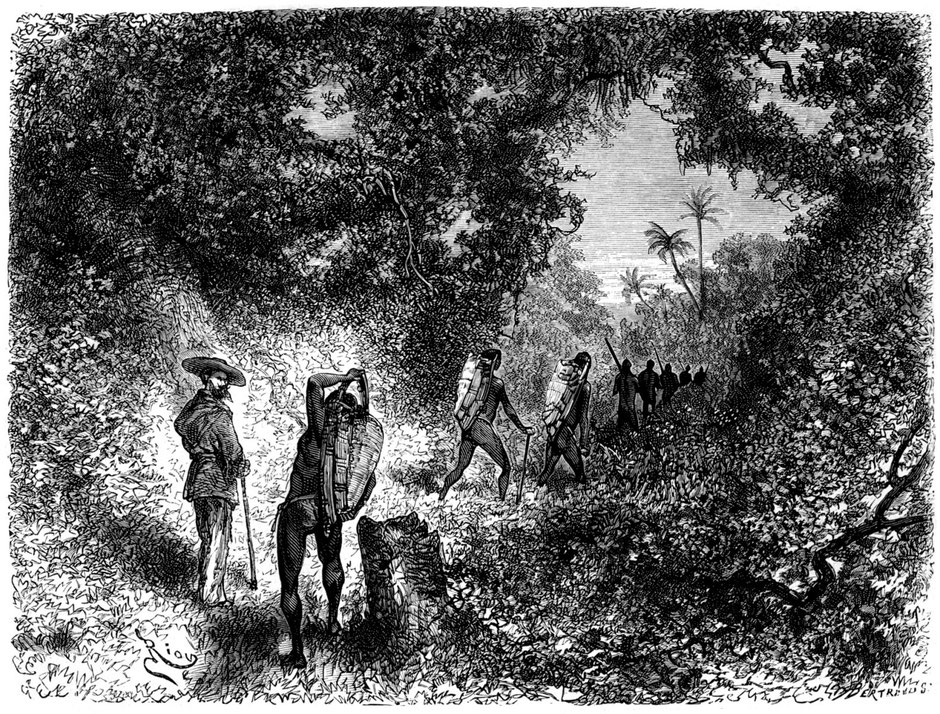 Though the indigenous peoples in the inter-fluvial zones were not necessarily good seafarers, they were on the other hand excellent walkers roaming their forest over huge distances (Crevaux 1877-1879).