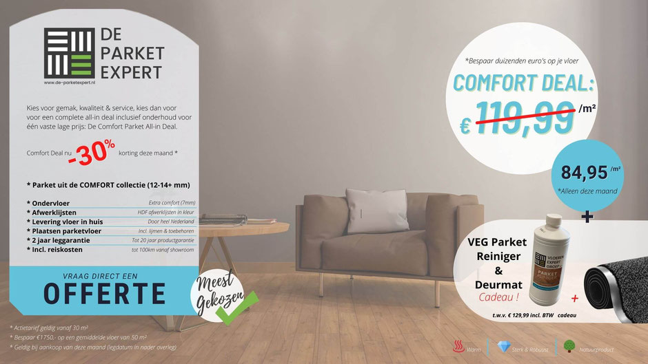 Comfort Parket Deal Actie Aanbieding