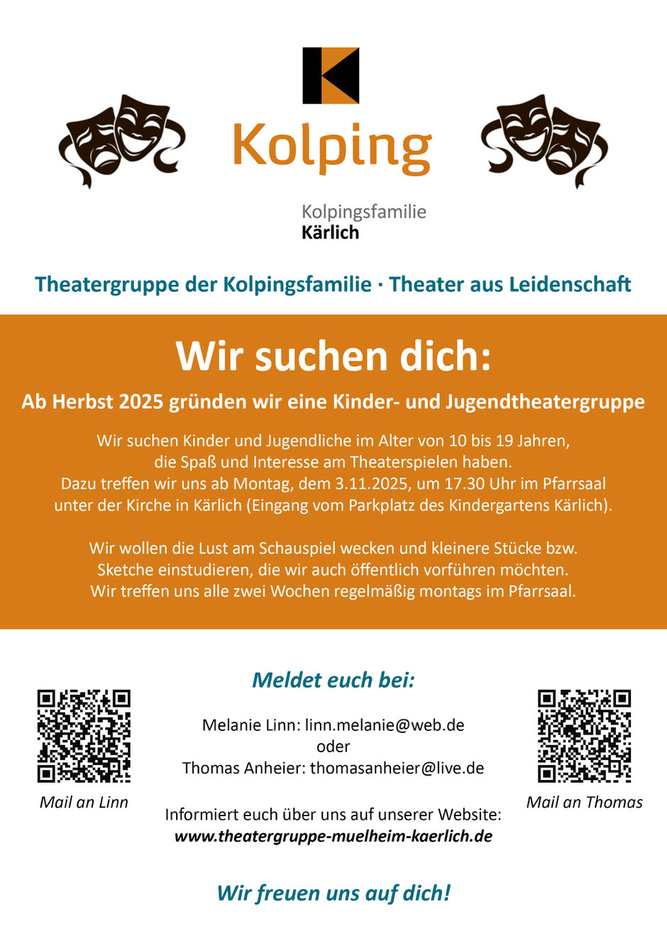 Wer macht bei der Kinder- und Jugend-Theatergruppe mit?