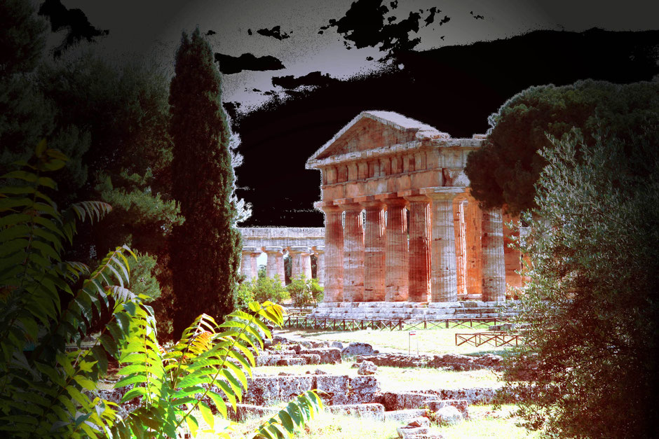 Paestum. Temple de Poséidon (Photo composition JGD)
