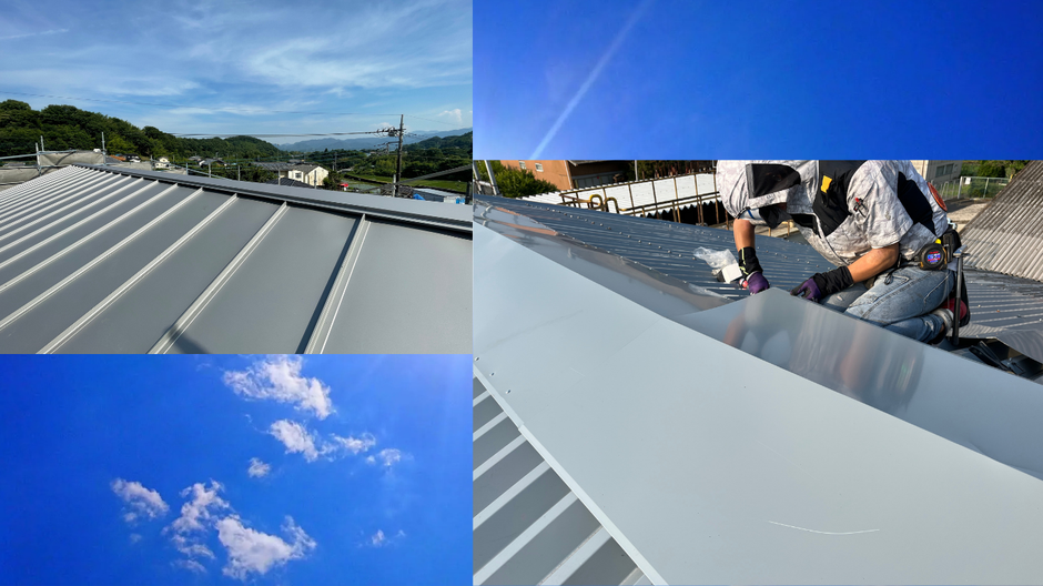 永盛板金の採用情報ページのスタッフと施工現場