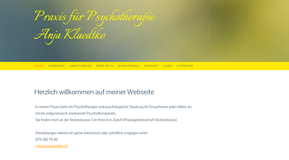 Homepageprojekt Anja Klaedtke