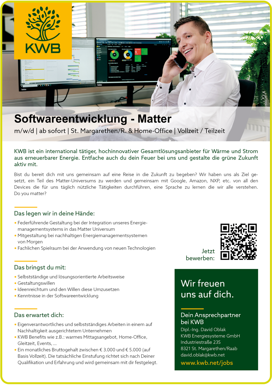 Software Developer Jobs - Softwareentwicklung Matter - KWB Energiesysteme - St. Margarethen - Steiermark - 1