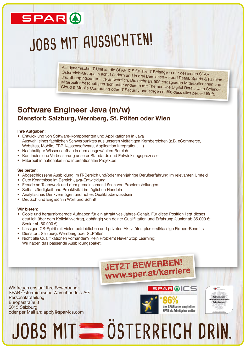 Software Developer Jobs - Software Engineer Java - Spar - St. Pölten - Niederösterreich - 1