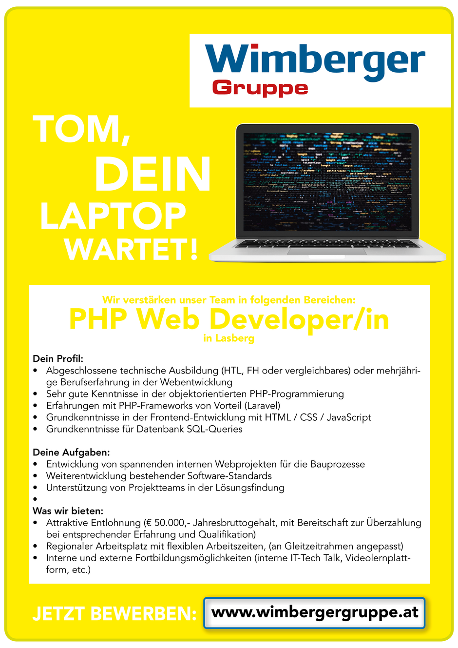 Software Developer Jobs - PHP Web Developer - Wimberger Gruppe - Lasberg - Oberösterreich - 1