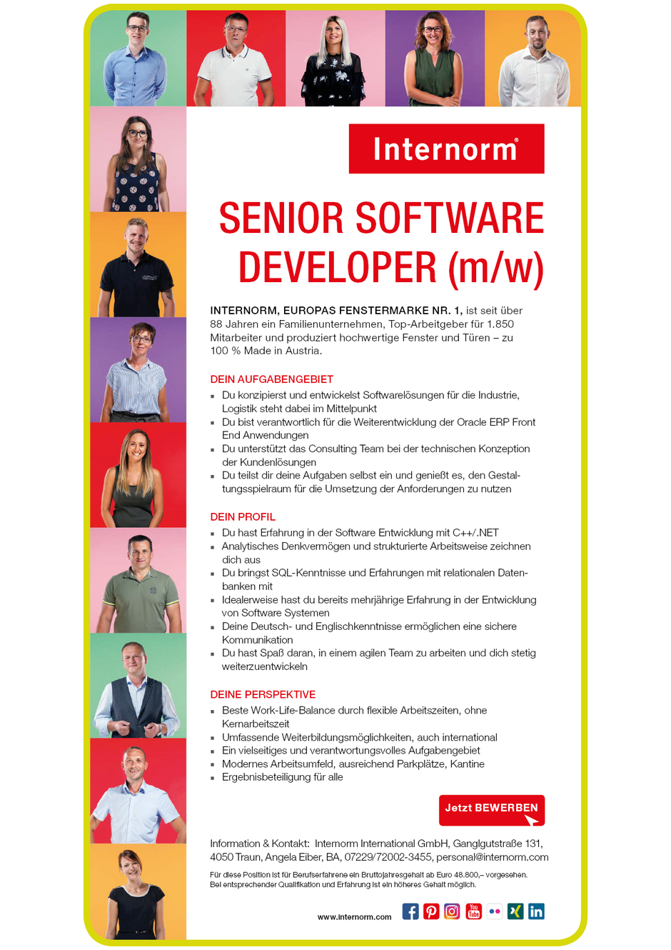 Software Developer Jobs - Senior Software Developer - Internorm - Traun - Oberösterreich -1