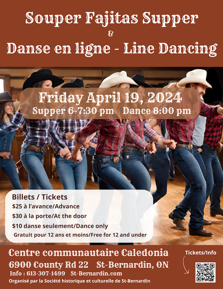 April 19, 2024 Fajitas Supper and Line Dancing event poster