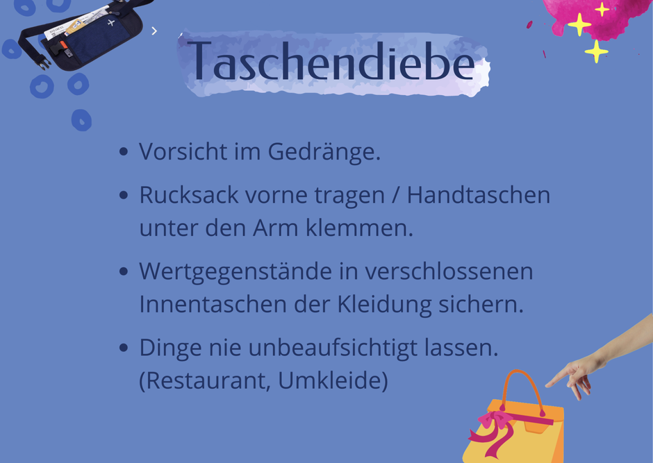 Taschendiebstahl im Urlaub