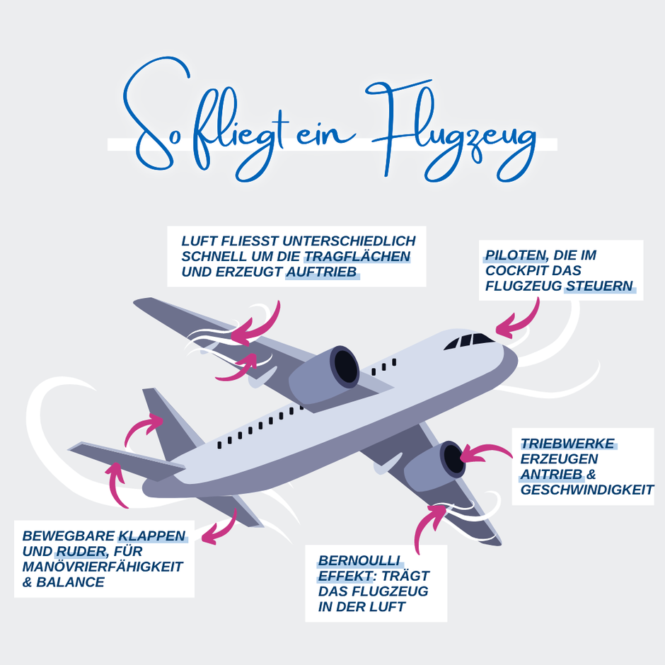 Wie fliegt ein Flugzeug