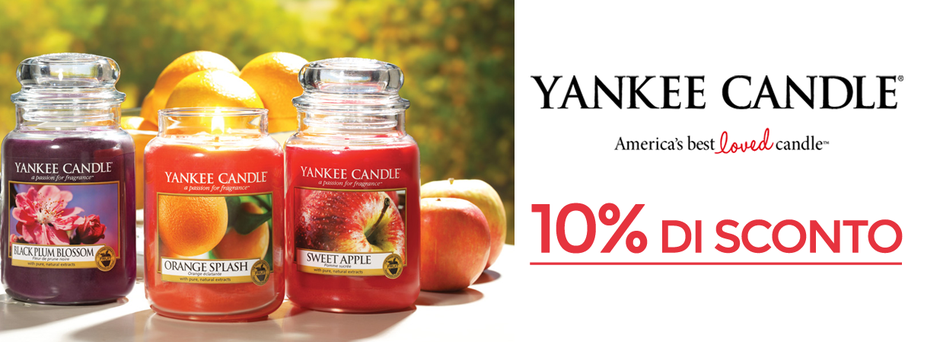 yankee candle, candele profumate, fiori d'arancio alba, 10% sconto yankee candle