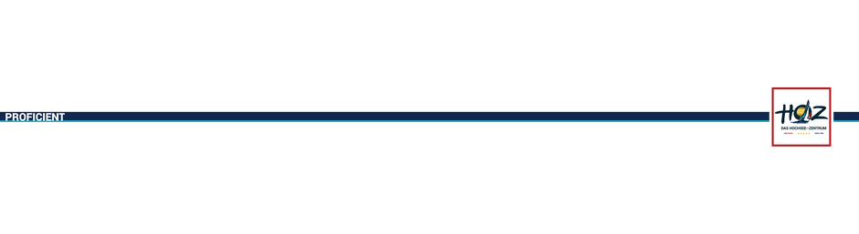 Trennlinie mit HOZ Logo und Schriftzug PROFICIENT zur visuellen Strukturierung auf der Webseite