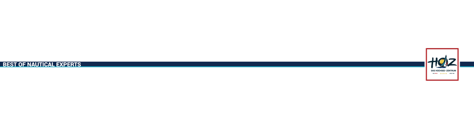 Horizontale blaue Trennlinie mit dem Text “BEST OF NAUTICAL EXPERTS” links und rechts dem Logo “HOZ – DAS HOCHSEE-ZENTRUM”.