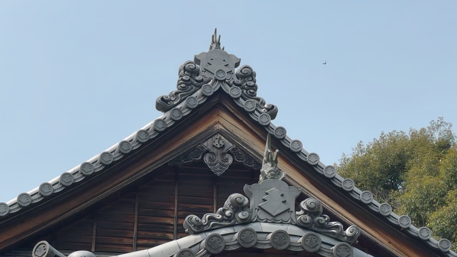 行橋・今井熊野神社 鯱と雲の彫刻