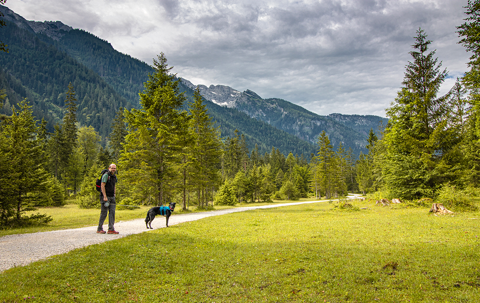 Klausbachtal Hintersee Berchtesgaden Nationalpark Hängebrücke, Wandern in Bayern, Wandern mit Hund, Urlaub mit Hund, Bergurlaub mit Hund