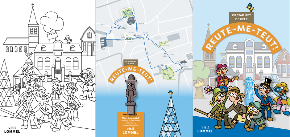 Dirk Van Bun Illustraties & Vormgeving - Kinderzoektochten - Op stap met de hele Reute-me-teut - Visit Lommel