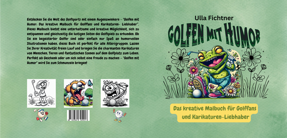 Kreatives Malbuch für Golffans und Karikaturen-Liebhaber