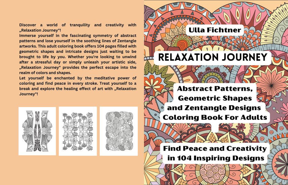 Abstract Patterns, Geometric Shapes, Zentangle Designs - Coloring Book For Adults