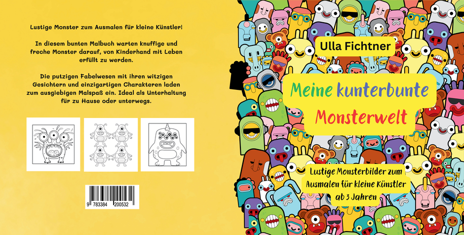 Lustige Monsterbilder zum Ausmalen für kleine Künstler ab 3 Jahren