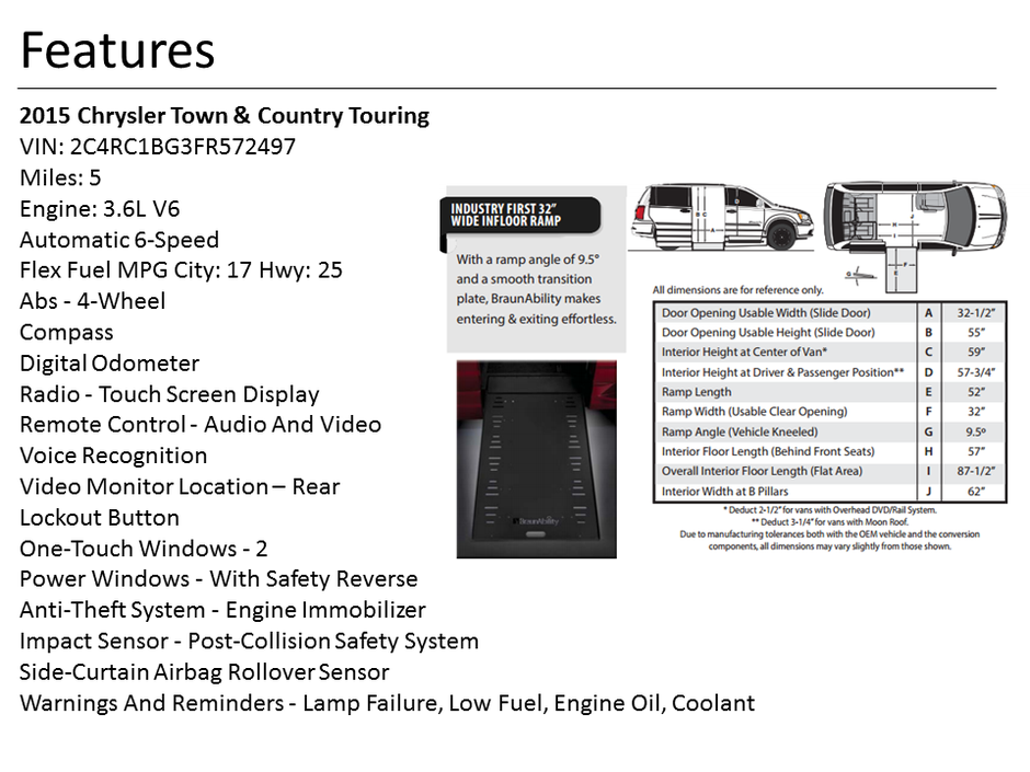 2015 Chrysler Wheelchair Vans