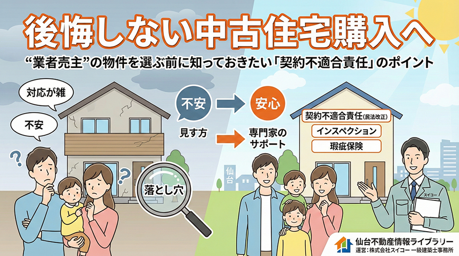 後悔しない中古住宅購入へ　業者売主物件の契約不適合責任のポイント
