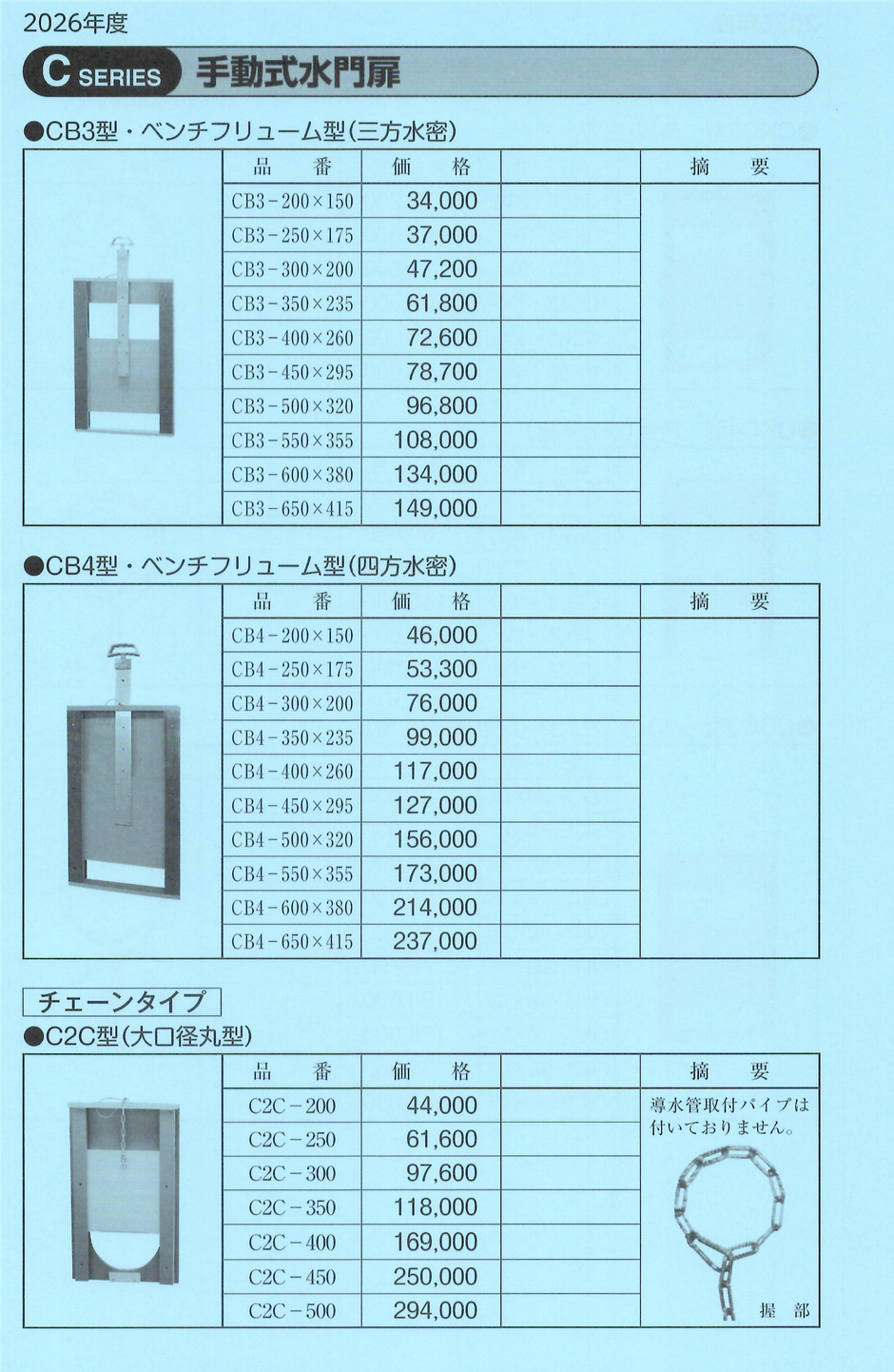 農業用水路に取り付けられる、様々な分水栓をご紹介するページです