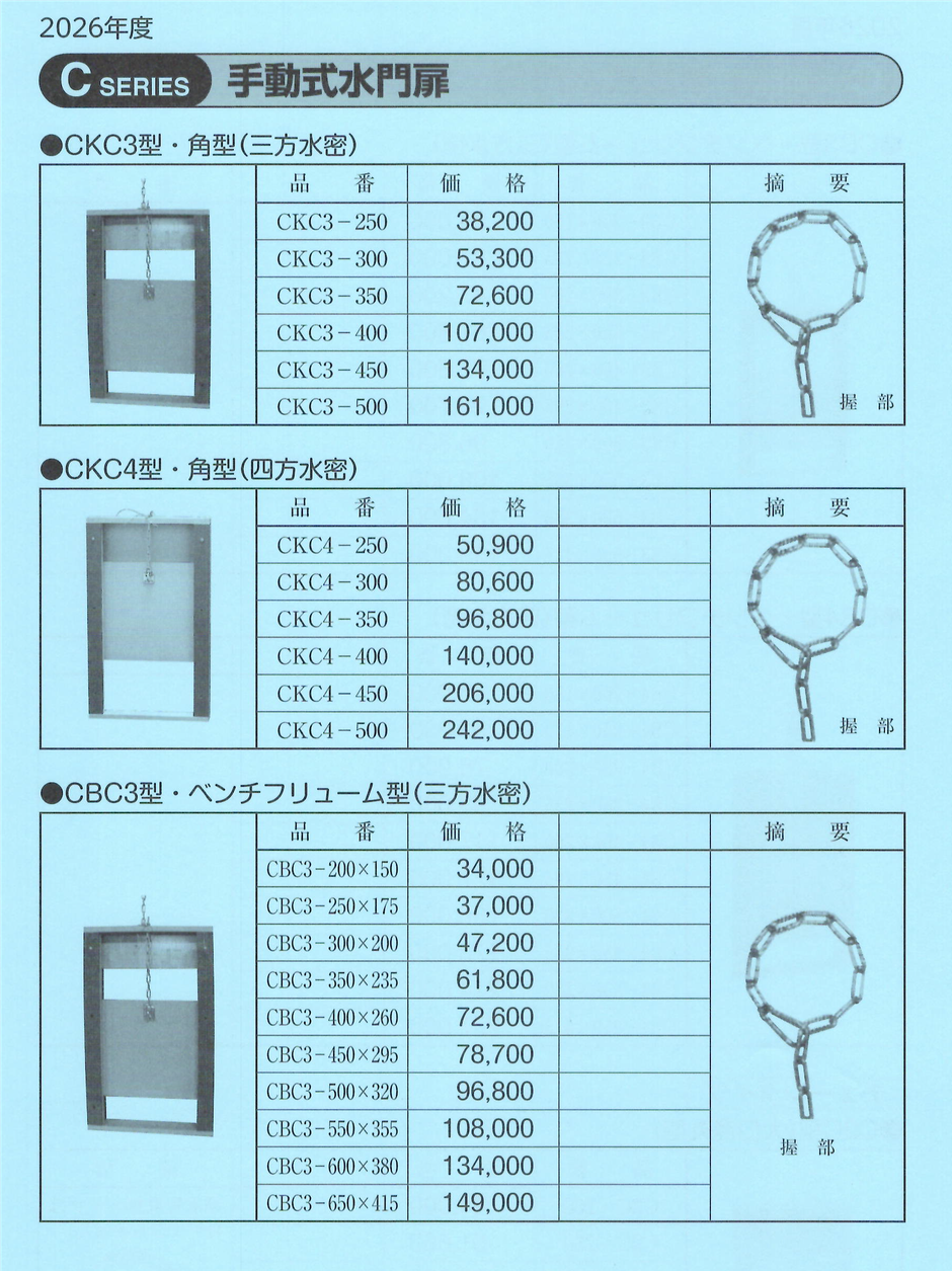 農業用水路に取り付けられる、様々な分水栓をご紹介するページです