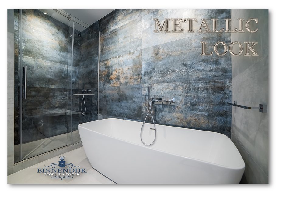 BTK Binnendijk Tegel & Kitwerk | metallic look wandtegels 60x120 | BTK Tegelzetters Venlo