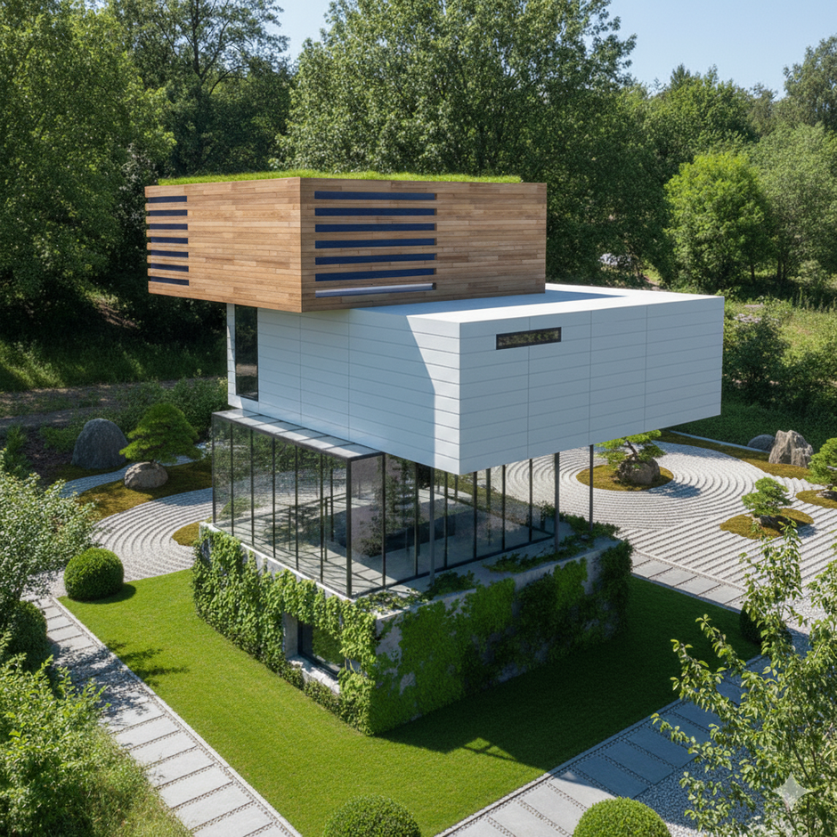 Experimentelles Wohnhaus mit modularer Bauweise