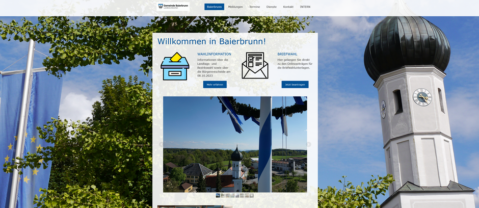 Neues Erscheinungsbild der Internetseite der Gemeinde Baierbrunn