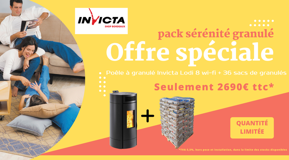 pack sérénité : votre poêle à granulés Lodi 8 wi-fi + 36 sacs de granulés Woodstock