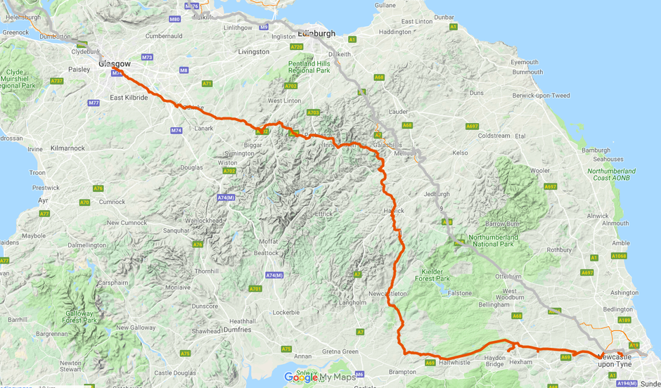 Motorradtour Schottland Tourkarte 1   |   Motorcycle tour Scotland Tour map 1