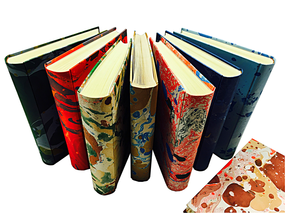 hand marbled paper photo albums conti borbone bookbinder milan italy photo albulms