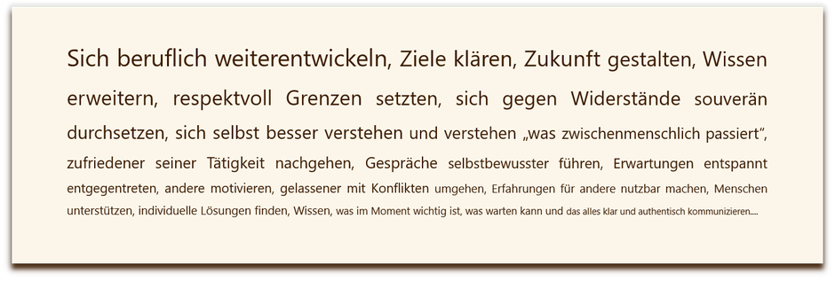 Coachingweiterbildung, systemische Coachingausbildung in NRW, Essen, berufliche Entwicklung, Ziele klären, Grenzen setzen, Potenziale, Ressourcen, Persönlichkeitsentwicklung, coach werden, 