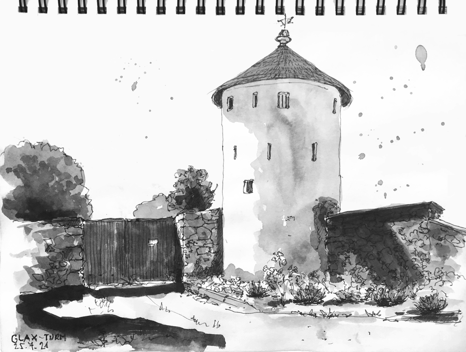 Birgit Lippeck_Zeichnung Glaxturm Scheibbs