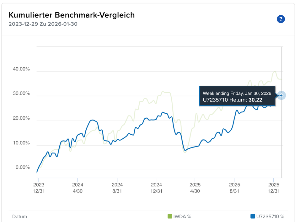 Aktienstrategie: Multi System SR2/3 Big Player, Liveperformance seit 01.01.2024, Auszug Portfolio-Analyst IBR
