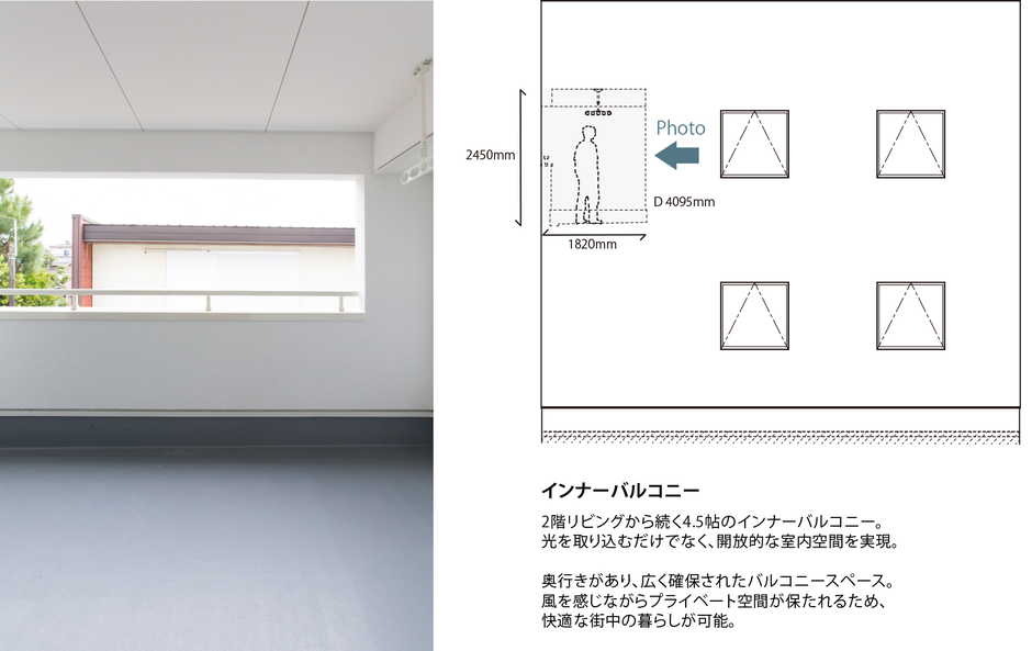 ハコイエのインナーバルコニーの画像