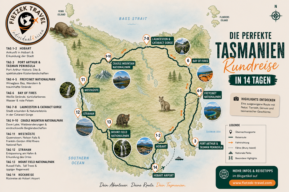 Tasmanien Rundreise in 14 Tagen