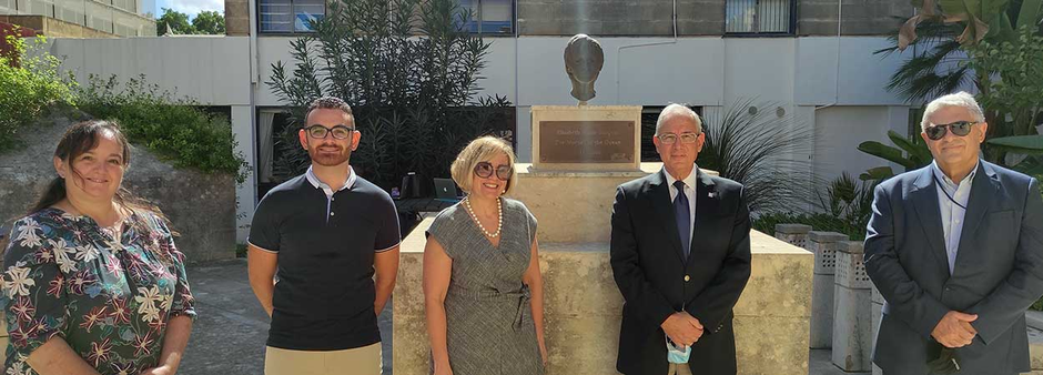 Left: Ms Joanna Causon Deguara, Justin Cauchi, current EMB Bursary award winner, Ms Antonella Vassallo, Pro-Rector Professor Joseph Cacciattolo, Professor Louis Cassar