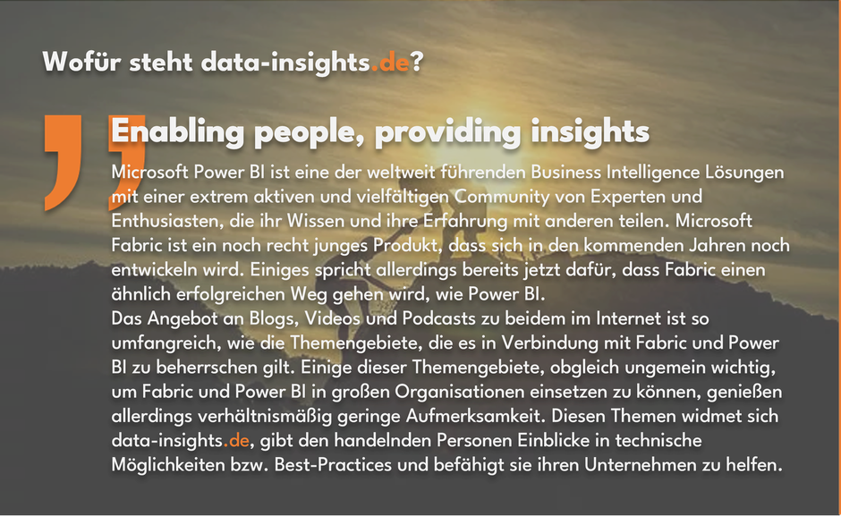 data-insights.de, Blog, Videos und Infocards zu Microsoft Fabric und Power BI