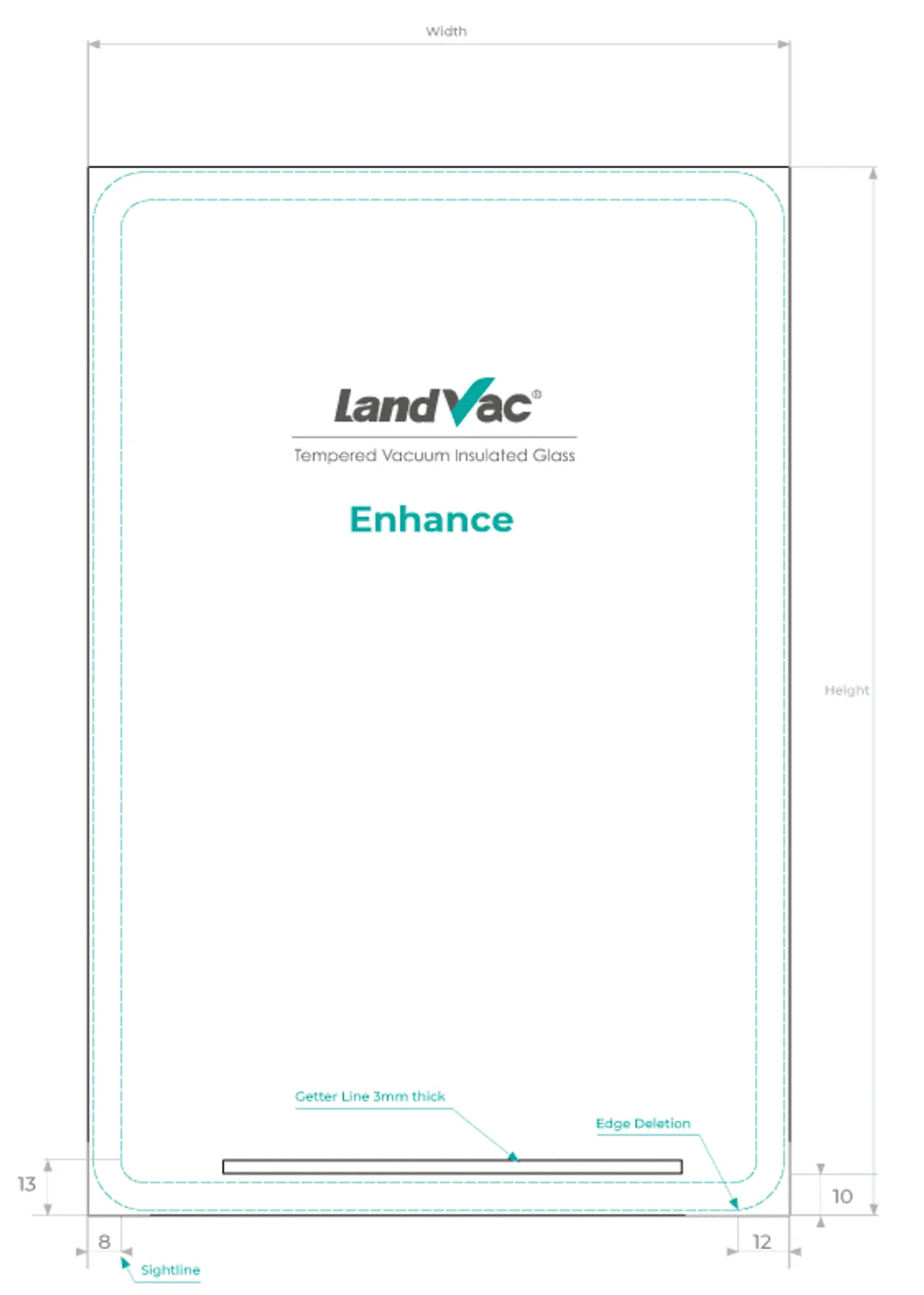 Technische Zeichnung von BENGglas / LandVac Vakuumglas