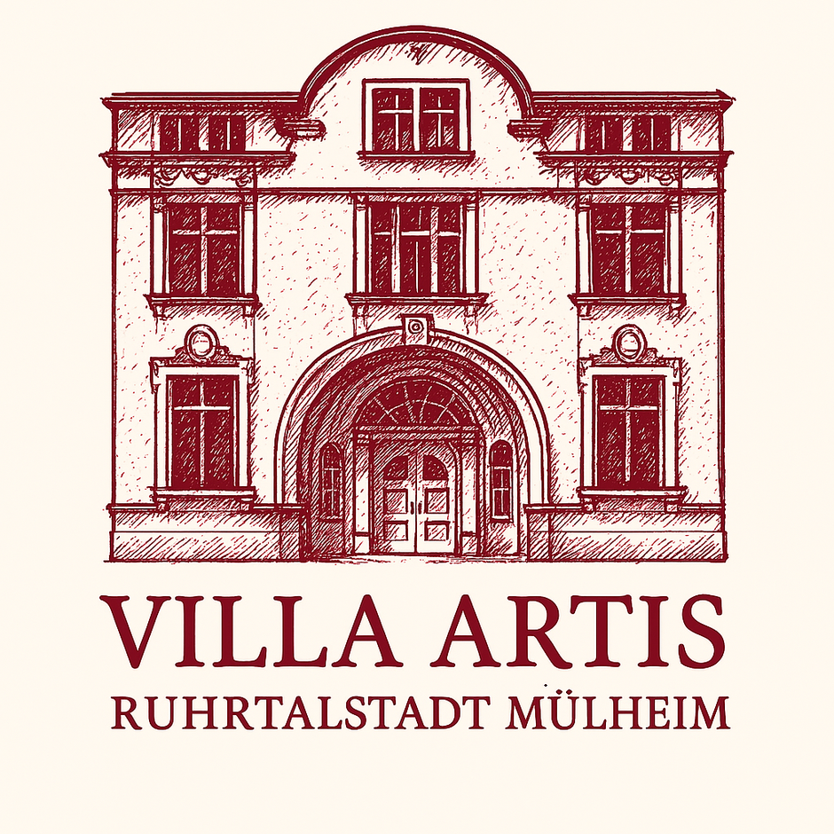 VILLA ARTIS - since 1840   Skizze der Fassade Ruhrstraße 3 Mülheim an der Ruhr - am Innenstadtpark "Ruhranlage"